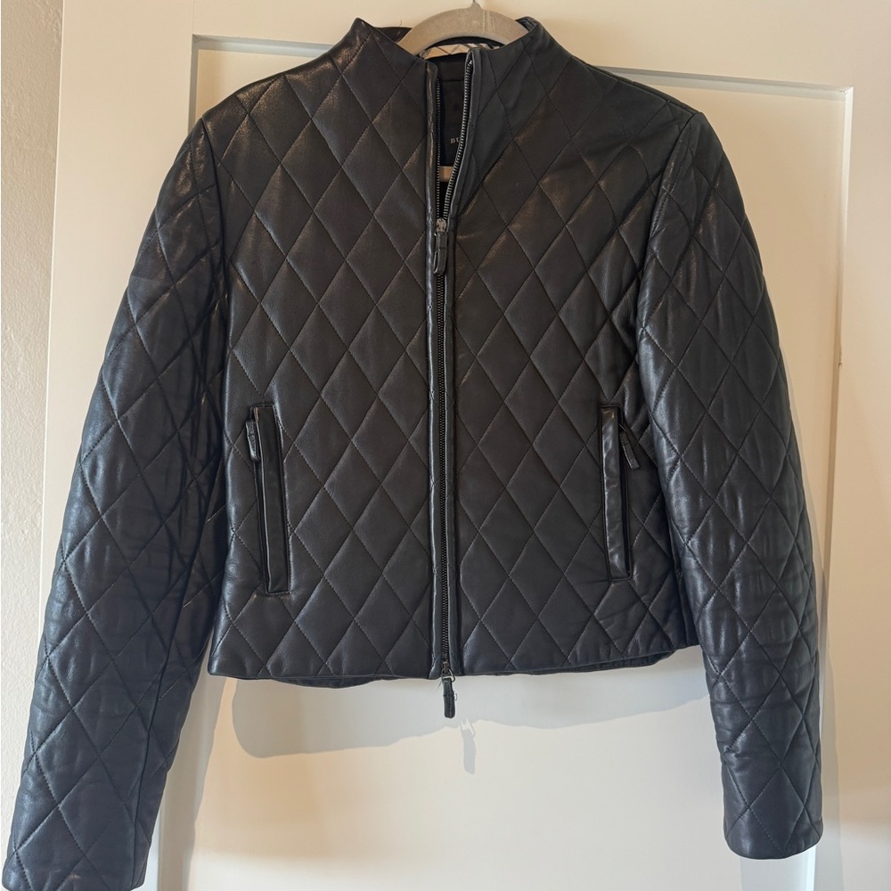 Burberry Black Quilted Leather Jacket